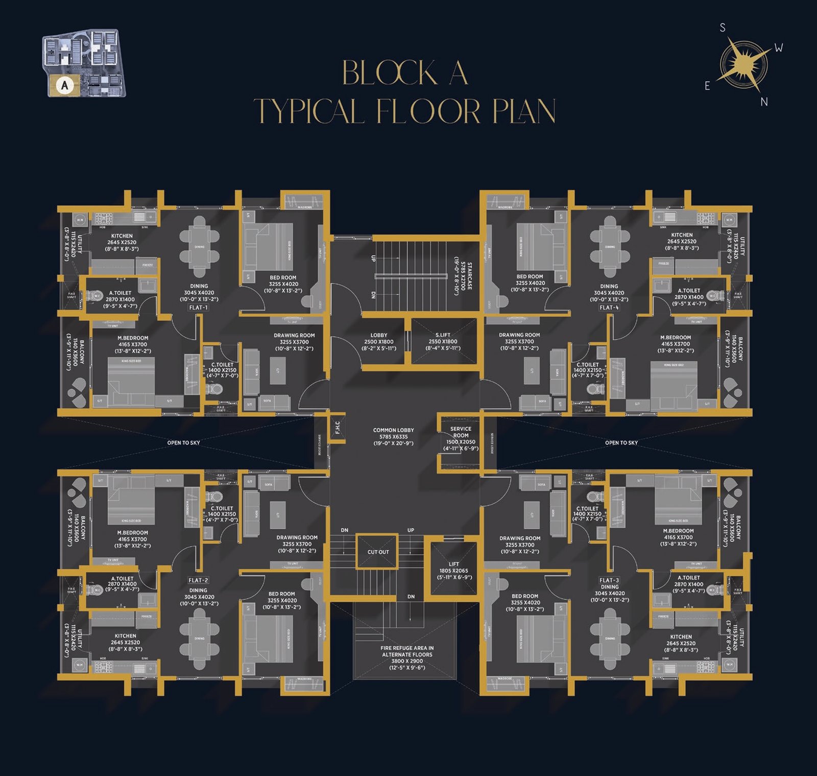 Laxmi Vaikunthapuram: Typical Floor Plan Block A