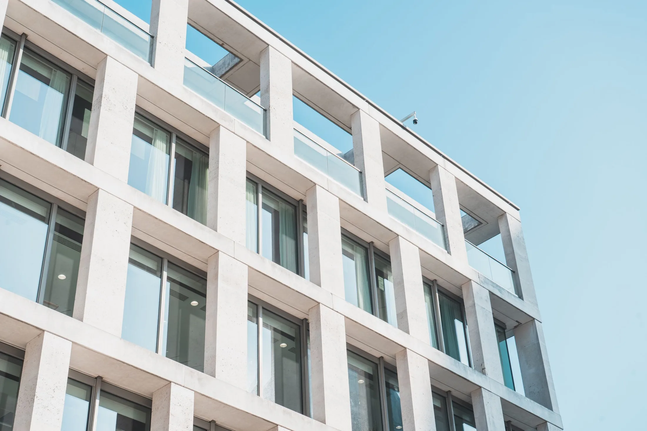 Contemporary glass and concrete commercial building
