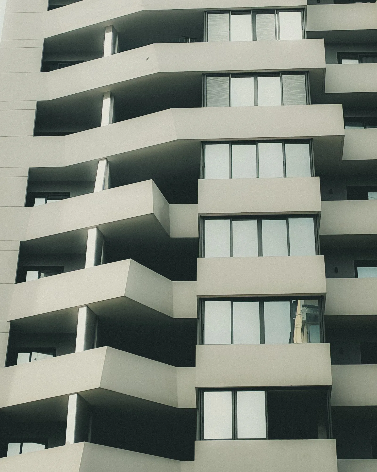 Contemporary residential balconies and facade details